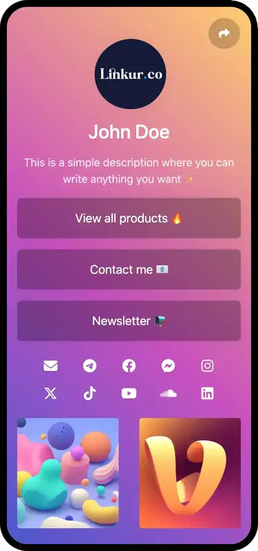 Screenshot of biolink page examples